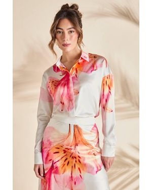 Coast Printed Satin Blouse - Red