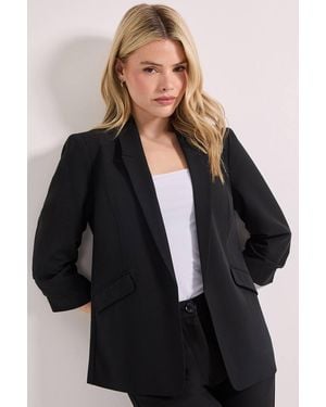 Dorothy Perkins Ruched Sleeve Blazer - Black