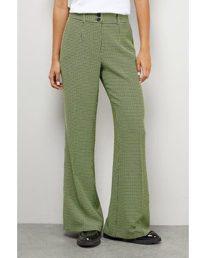 Warehouse Lime Dogtooth High Waist Deep Waistband Trouser Co-Ord - Green