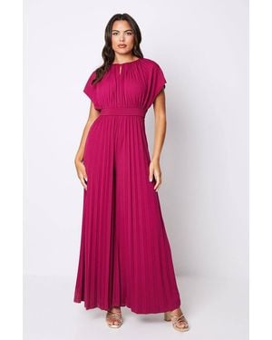Coast Slink Jersey Pleated Jumpsuit - Pink