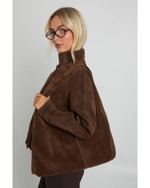 Boohoo Faux Suede Tote Bag - Brown