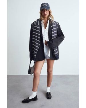 Boohoo Tailored Oversized Slouchy Blazer - Blue