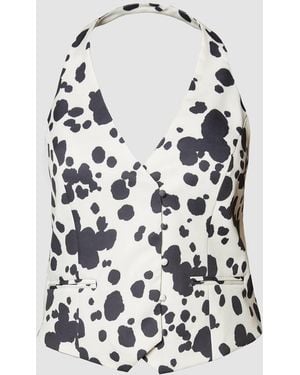 Nasty Gal Plus Spot Print Tailored Waistcoat - Multicolor
