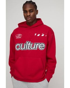 BoohooMAN Oversized Culture Embroidered Hoodie