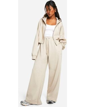 DSGN Studio Dsgn Studio Embroidered Wide Leg Jogger - Natural