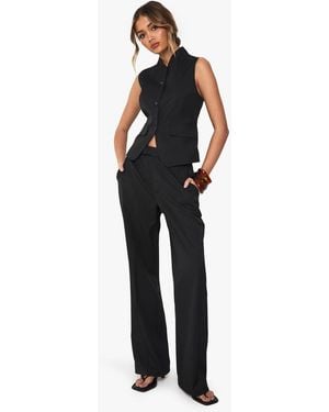 Boohoo Tailored Slim Straight Leg Pants - Blue