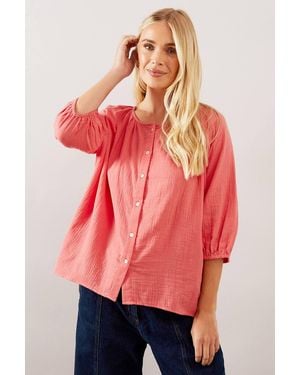 Wallis Petite Textured Button Blouse
