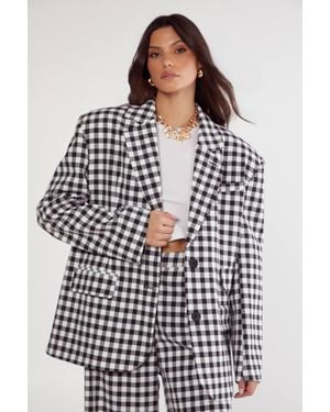 Nasty Gal Gingham Tailored Blazer - Multicolor