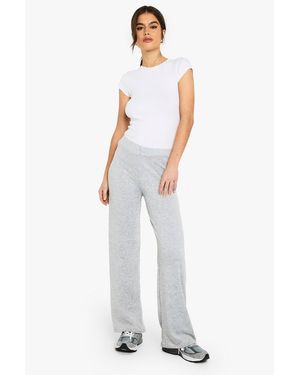 Boohoo Melagne Wide Leg Trouser - White