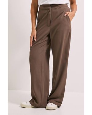 Dorothy Perkins Stitch Waistband Straight Leg Trouser - Brown