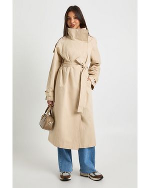Boohoo Oversized Collared Trench Coat - Neutro
