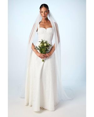 Coast Sweetheart Full Skirted Jacquard Wedding Dress - White