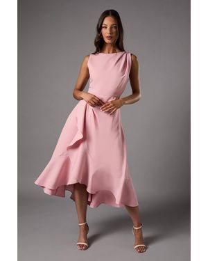 Coast Waterfall Crepe Midi Dress - Pink