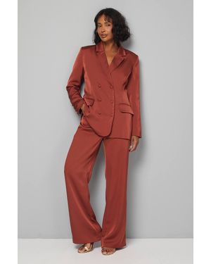 Wallis Relaxed Soft Flare Trouser - Red