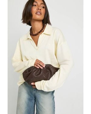 Boohoo Textured Clutch Bag - White