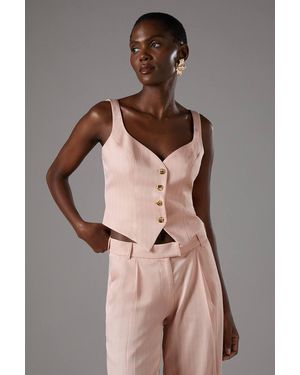 Coast Pinstripe Strappy Waistcoat - Brown