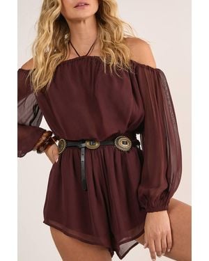 Nasty Gal Studded Buckle Western Skinny Belt - Red