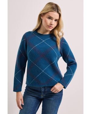 Dorothy Perkins Argyle Sweater - Blue
