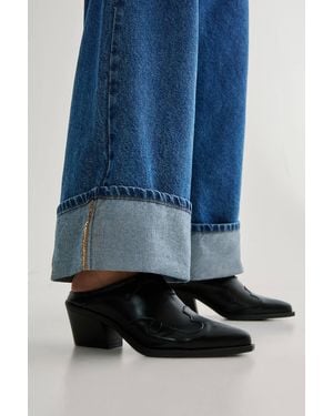 Nasty Gal Pointed Toe Western Mule - Blue