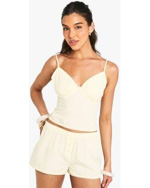 Boohoo Button Detail Shorts - White