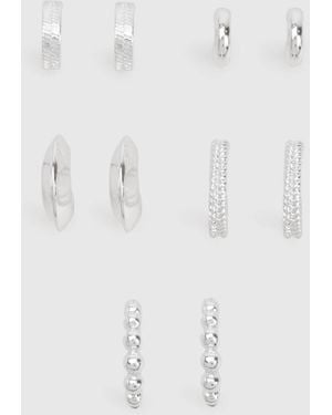 Boohoo Hoop Earrings 5 Pack - White
