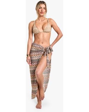 Boohoo Zig Zag Knitted Sarong - Multicolor