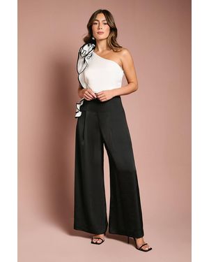 Coast Corsage One Shoulder Wide Leg Jumpsuit - Black