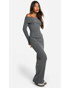Boohoo Lightweight Rib Knitted Maxi Skirt - Multicolor