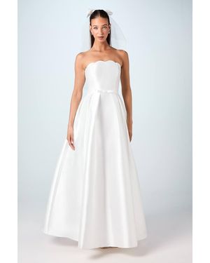Coast Scalloped Strapless Maxi Wedding Dress - White