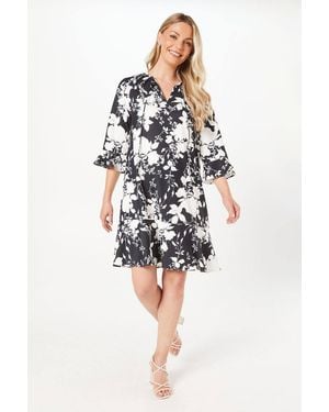 Wallis Floral Print Ruffle Hem Shift Dress - White