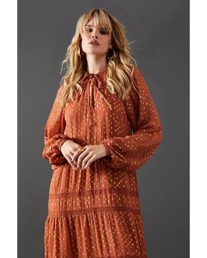knee length dresses for ladies Women's Floral Designed Lace Dress,Burgundy – All Brands Factory Outlet main image 1