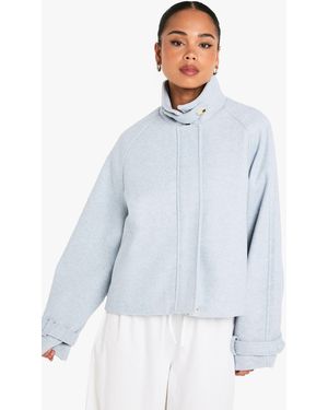 Boohoo Chaqueta Efecto Lana Con Cuello - Blanco