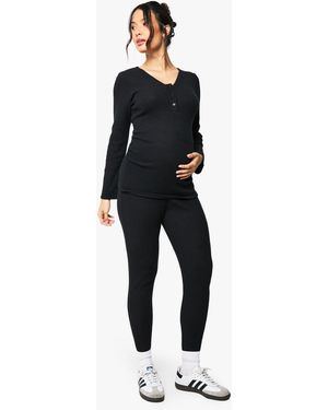Boohoo Matenrity Brushed Rib V Neck Co-Ord - Black