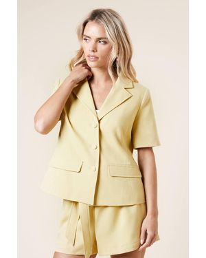 Dorothy Perkins Petite Short Sleeve Collared Waistcoat - Natural