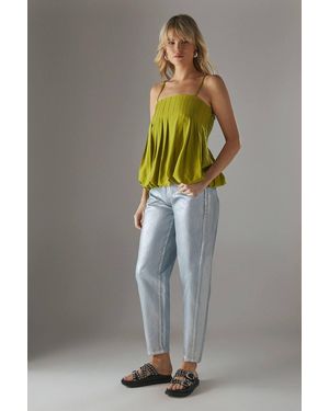 Warehouse Metallic Denim Barrel Leg Jean - Gray