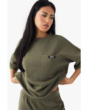 DSGN Studio Pocket Detail Short Sleeve Oversized T-Shirt - Green