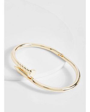 Boohoo Screw Bangle Bracelet - White