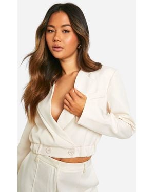 Boohoo Elasticated Waist Tailored Longline Bomber - Multicolor