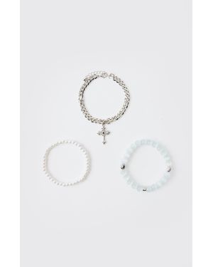 BoohooMAN 3er-Pack Perlen-Armbänder - Blau