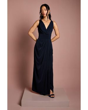 Coast V Neck Sleeveless Bridemsaid Dress - Blue
