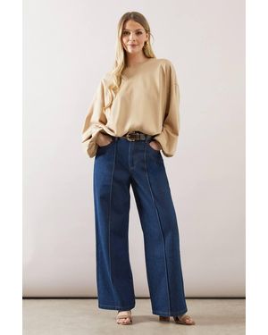 Wallis Bubble Hem Jersey Top Co-Ord - Blue