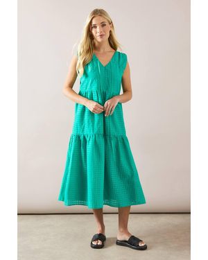 Wallis Petite Flannel Organza Ruched Tie Front Midaxi Dress - Green