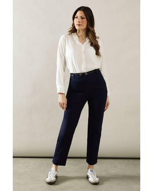 Wallis Belted Tapered Trouser - Blue