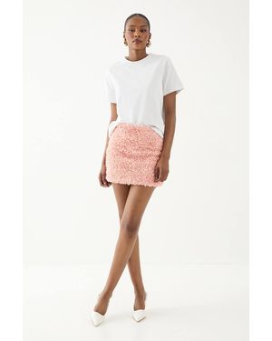 MissPap Floral Applique Low Waist Mini Skirt - Orange
