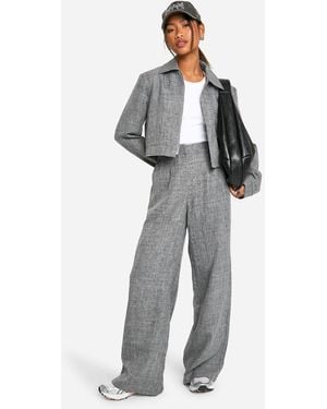 Boohoo Extreme Wide Leg Tailored Pants - Gray