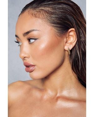 MissPap Twist Huggie Hoop Earrings - Gray