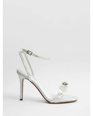 Nasty Gal Pearl Bow 2 Part Heels - White