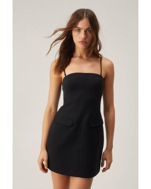Nasty Gal Tailored Pinny Dress - Black