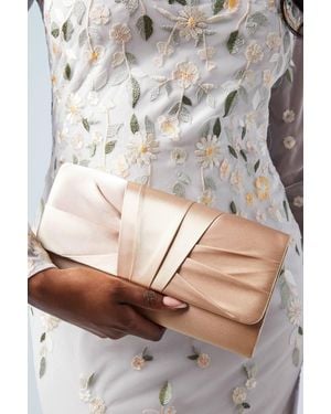 Coast Emma Satin Detail Chain Clutch Bag - Gray