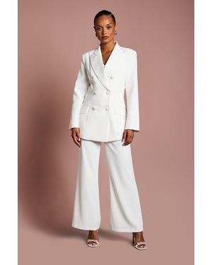 Coast Petite Premium Flare Bridal Pants - White